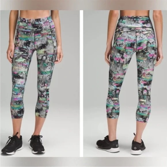 LULULEMON WOMEN'S FAST AND FREE HR CROP TIGHT 23" LW6BX1S SIZE 12 (square tag) - Picture 1 of 12
